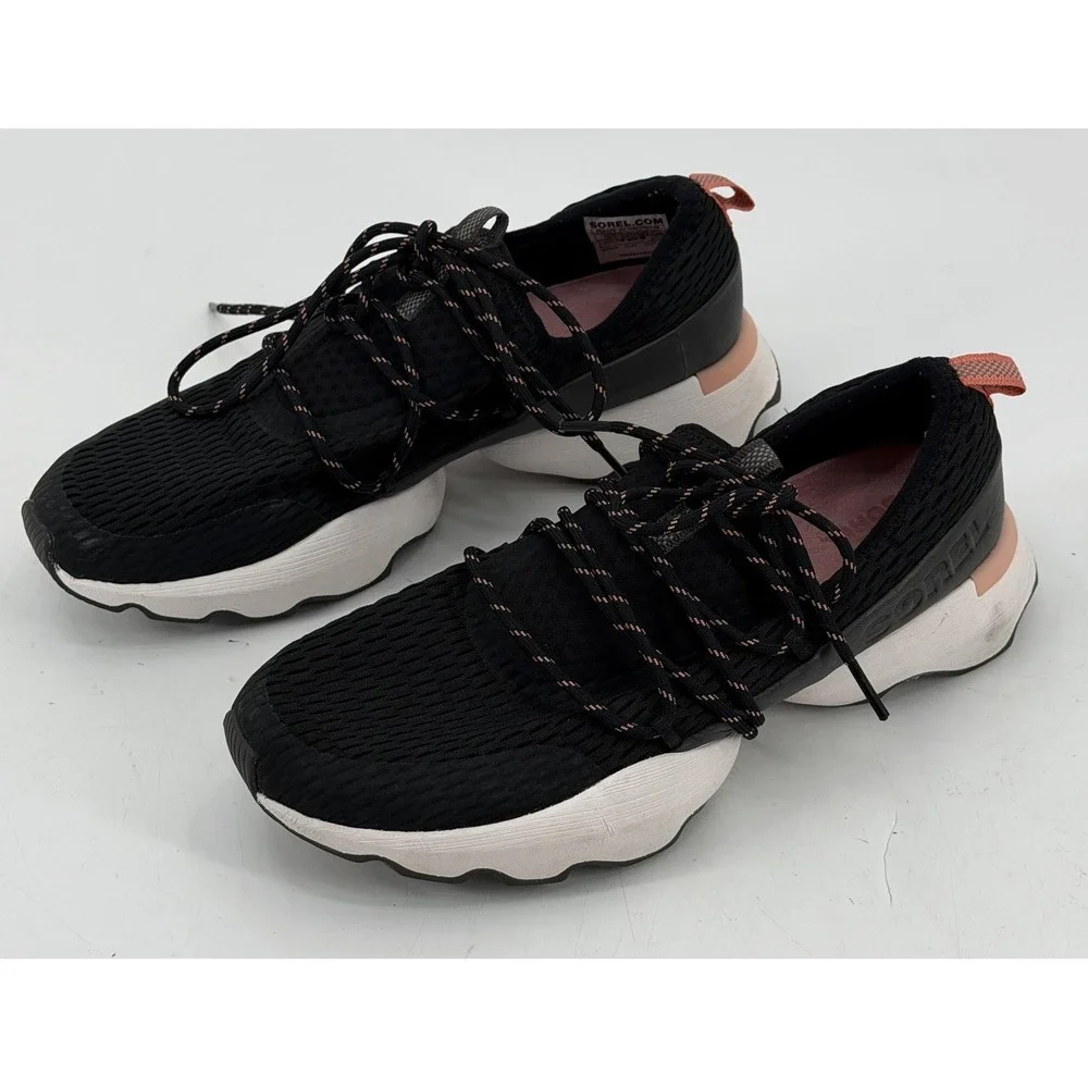Sorel Shoes Womens‎ 9.5 Black Pink Kinetic Impact Lace Up Athletic Sneakers Walk